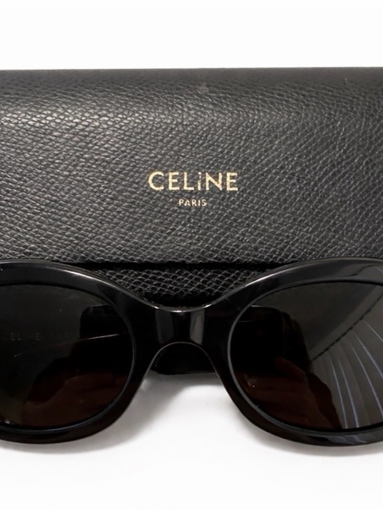 Celine Accessories - Celine Black Sunglasses with Gold Logo Case